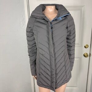 The North Face Women's Long Jacket S Full Zip Puffer Coat 550 Down Hooded HH11